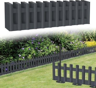 Gazonrand Kunststof - Bloembedrand Tuin - Tuin Afscheiden - Flexibel Installeerbaar - 258 cm Lengte - Antraciet