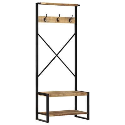vidaXL - Kledingrek - 80x40x190 - cm - massief - ruw - hout - mango
