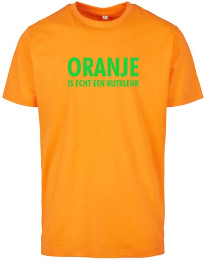 T-shirt oranje S|Fl groen - Oranje is echt een kutkleur II - soBAD. - Koningsdag - Unisex - Oranje - Voetbal - Nederland