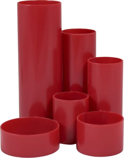 Westcott pennenbak - rood - 6-vaks - 12x13.5x15cm - AC-E744579