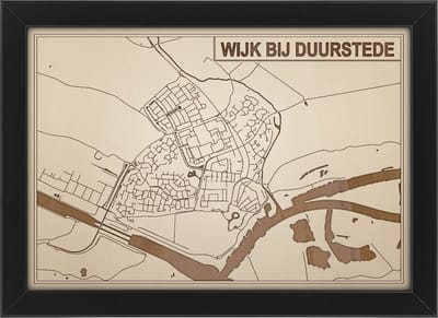 Decoratief Beeld - Houten Van Wijk Duurstede - Hout - Bekroned - Bruin - 21 X 30 Cm