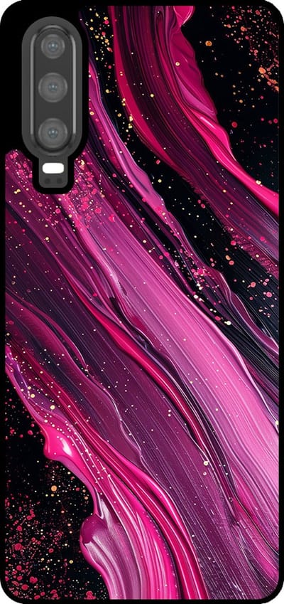 Smartphonica Telefoonhoesje Geschikt voor Huawei P30 met marmer opdruk - TPU backcover case marble design - Paars Roze geschikt voor Huawei P30