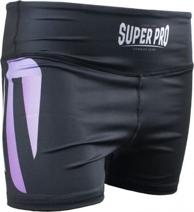 Super Pro Short Tight Dames No Mercy Wit/Paars/Zilver (Beschikbaar in verschillende maten)