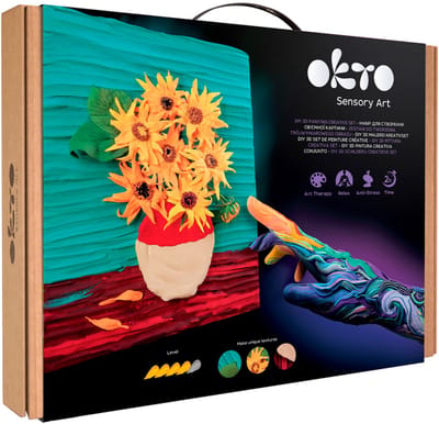 OKTO Sensory Art 3D - Zonnebloemen - Luchtdrogende Klei - 30X40Cm - 14 Jaar