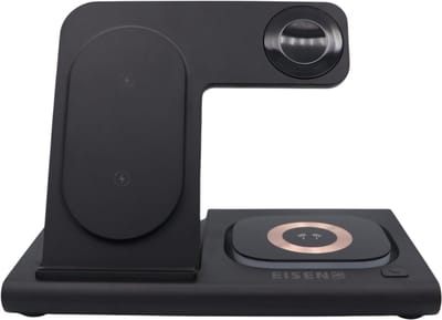 EISENZ A80 4-in-1 Magnetische Draadloze Oplader – Opvouwbaar Oplaadstation Geschikt voor iPhone, Apple Watch & AirPods met Nachtlamp