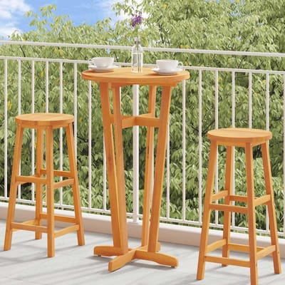 Tuintafel Rond - Buitenbar Tafel - Gezellig Buiten Zitten - Massief Acaciahout Robuust - 60x105 cm - Bruin