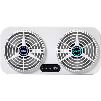 Auto-uitlaatventilator USB-luchtcirculatieventilator Ventilator Stille ontluchter Koeler Koelventilator met 3 wit