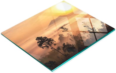 Savanna decoratieve glazen snij- en serveerplank voor in de keuken, 60x52 cm