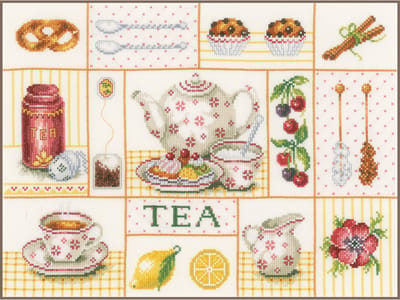 Lanarte Borduurpakket - Borduurset - Borduurpakket volwassenen - Telpakket kit - 39 x 29cm - Tea party - PN-0163387