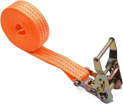 Spanbanden met Ratel - Sjorbanden Laad - Veilig Vervoeren - Ergonomische Handgreep - 50 mm x 5 m - Oranje