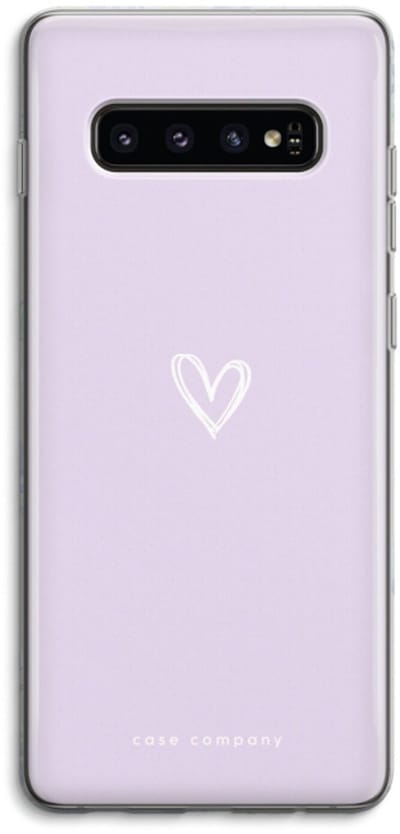 Case Company® - Hoesje geschikt voor Samsung Galaxy S10 4G hoesje - Klein hartje paars - Soft Cover Telefoonhoesje - Bescherming aan alle Kanten en Schermrand