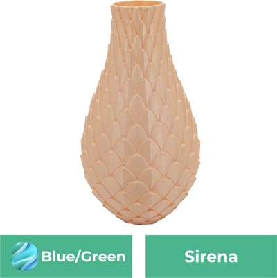 Sirena design vaas – Decoratieve vaas - Blauw / Groen - 3d geprinte vaas – geschikt voor droogbloemen - 20CM