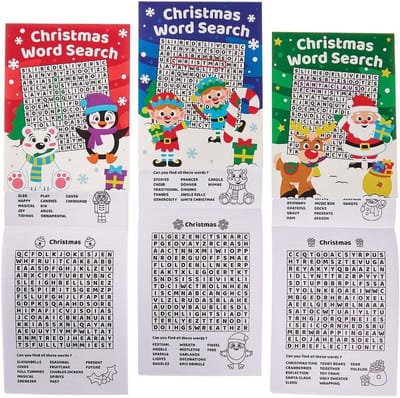 8 Kerst Puzzelboekjes Woordzoeker - Leuk Activiteitenboekje voor Kinderen