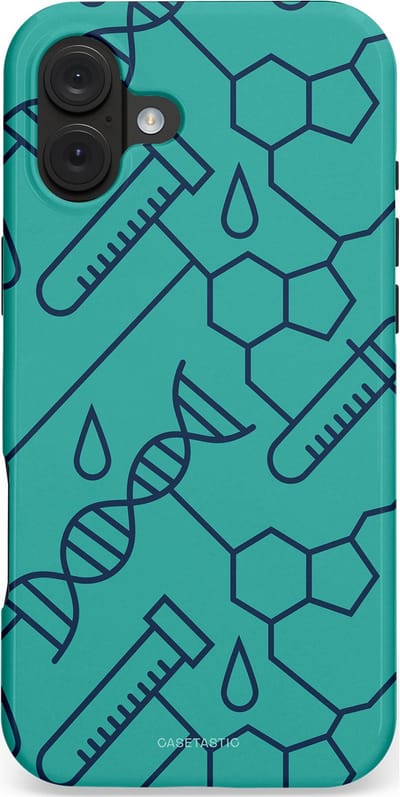 Casetastic hoesje geschikt voor Apple iPhone 16 Plus - MagSafe - Dubbellaagse bescherming - DNA Creaties - Fashion Case - Turquoise