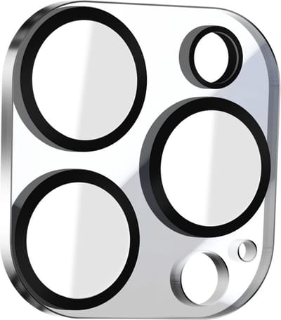 ENKAY, Beschermfolie voor achtercamera Geschikt voor iPhone 15 Plus / 15 Pro Max Achterzijde 9H Hoge Weerstand Gehard Glas, Doorzichtig zwart