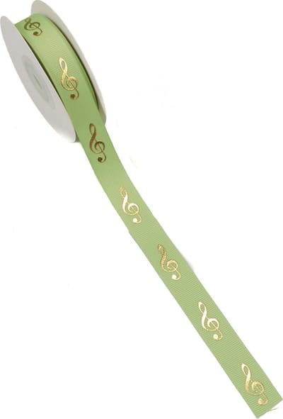 Music Gifts - Luxe Cadeaulint vioolsleutel appelgroen/goud