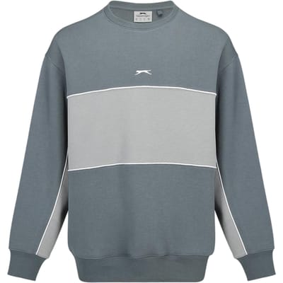 Slazenger Heren Fleece Sweatshirt met ronde hals (Leisteen/Grijs)