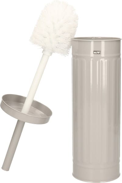 MSV Industrial Toilet/wc-borstel houder - metaal - licht grijs - 38 cm