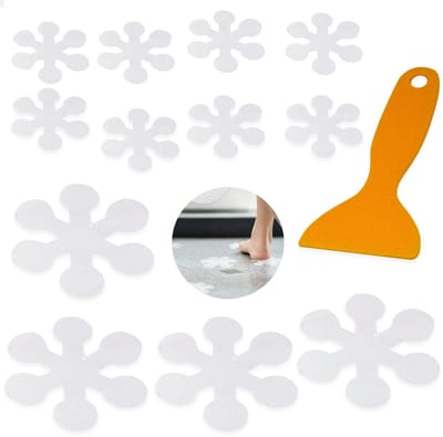 Dailygoods - Set van 20 Doorzichtige Antislip Stickers in Bloemvorm