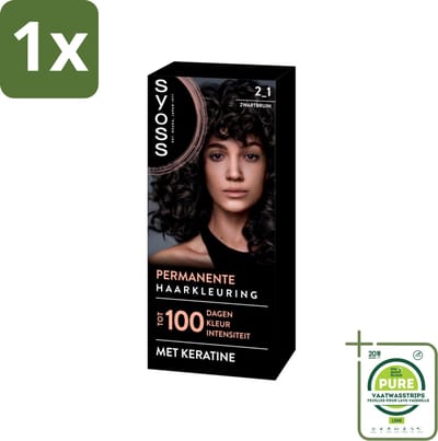 1 x SYOSS - Coloration 2-1 Zwartbruin - Haarverf - Grijsdekking - Vermindert Haarbreuk - Permanente Haarkleuring - Haarkleur - Grijsdekking - Keratine - Haarkleuring Thuis