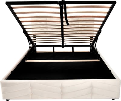 Wishdor Gestoffeerd Bed 140x190 cm - Geknoopt Hoofdbord - Verstelbaar - Beige Fluweel - Klassiek & Comfortabel