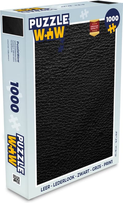 Puzzel Leer - Lederlook - Zwart - Grijs - Print - Legpuzzel - Puzzel 1000 stukjes volwassenen