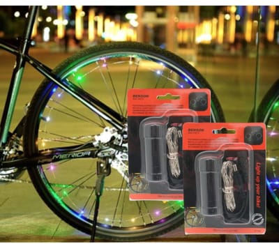 Benson Wiel verlichting - 2x - lichtslang - 22 led lampes - 2 meter - fietslampjes - wieldecoratie - fietslichtjes - wiellampjes