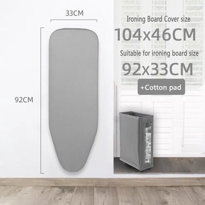 Strijkplankhoes Set - Strijkplank Pad - Strijkervaring Verbeteren - 3-Laags Ademend Materiaal - Tot 120x47 cm - Grijs