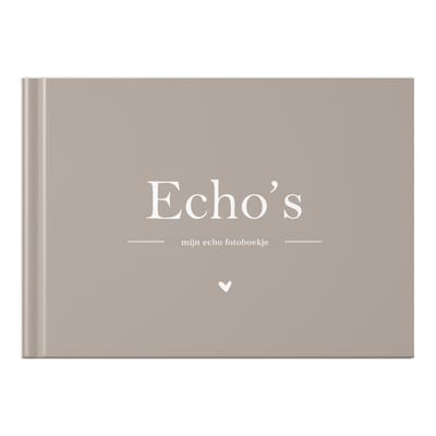 Fyllbooks - Mijn Echo Boekje - Fotoboekje, Echo Bewaarmap - Invulboek voor Echofoto's - Taupe