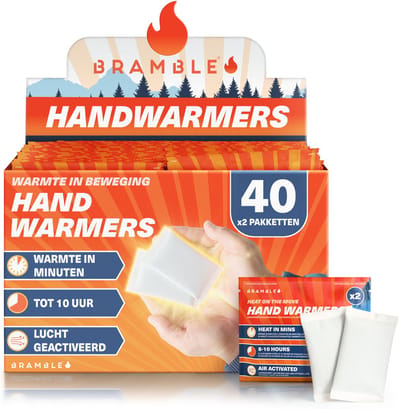 Bramble – 80 Handwarmers, Zak & Handschoen Warmers voor Fietsen, Wandelen, Voetbal Toeschouwers - 8 uur warmte