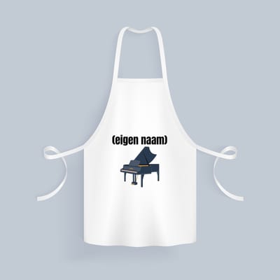 Akyol - piano met eigen naam Keukenschort - Piano - muziek liefhebbers - iemand die houdt van piano spelen - verjaardag - cadeau - kado - 82 bij 71 cm