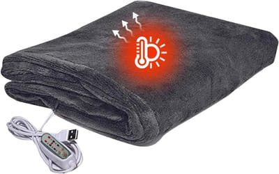 Elektrische warmtedeken - Draagbare deken - Gezellige ontspanning - Verstelbaar en wasbaar - 3 warmtestanden - Grijs