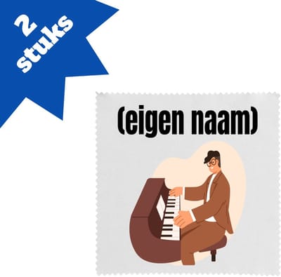Akyol - piano man met eigen naam brillendoekjes - Piano - muziek liefhebbers - iemand die houdt van piano spelen - verjaardag - cadeau - kado - 17,8 bij 17,8 cm - 2 stuks