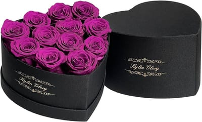 12 Forever Rozen Boeket in Hartvormige Geschenkdoos - Duurzame Rode Bloemen Cadeau