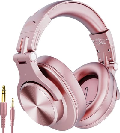 Bluetooth Over-Ear Hoofdtelefoon - Draadloze Hifi Stereo Met 72 Uur Speeltijd En 6.35 MM & 3.5 MM Jack Voor Studio DJ - Mobiele Telefoon En PC (Roségoud)