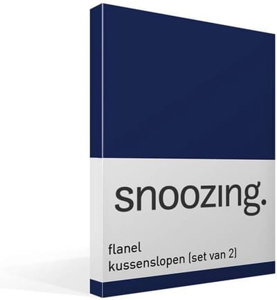 Snoozing - Flanel - Kussenslopen - Set van 2 - 40x60 cm - Navy