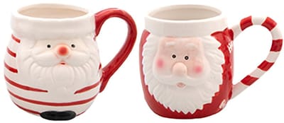Kerst mok - kerstman - 8 x 11 cm - keramiek - 400 ml - beker - koffiemok/theemok