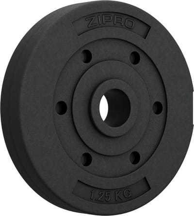 Zipro® Composiet Halterschijf 1,25kg Ø31 mm - Halter gewichten - Kunststof - Geschikt voor Krachttraining, Fitness, CrossFit & Functional Training - Sport Gewichten voor Thuis - Gewicht Schijf - Zwart