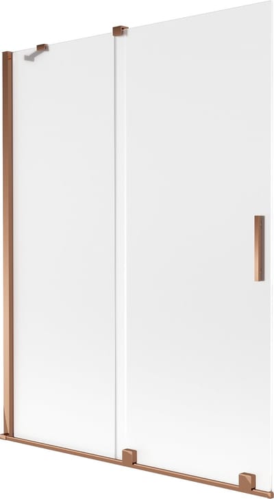 Mexen Velar badwand met 2 schuifdeuren 130 x 150 cm, ijsglas, roze goud - 896-130-000-31-60
