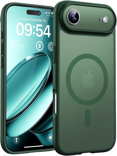 Hoesje Geschikt voor Apple iPhone Air - Geschikt voor MagSafe Telefoonhoesje - Groen - Casemania Matte Armor Magnetische Back Cover - Val/Stoot Bescherming met Camera Protection