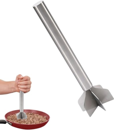Gehaktmenger - Vleesrasp - Voedselbereiding - Naadloos Ontwerp - 25 cm - Zilver