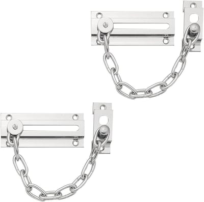 Deurslot ketting set 2 stuks - Robuuste veiligheidssluiting - Voor extra bescherming - Makkelijk te installeren - ShopVlot
