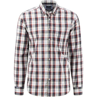 Fynch-Hatton Overhemd Combi Checks Button Down Light Khaki / male