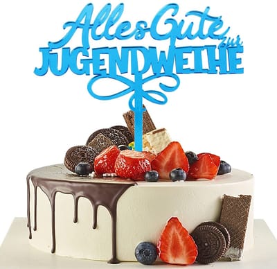 Dailygoods- Cake Topper Gelukkige Taartsteker - Taartversiering - Taartdecoratie - Acryl - 16 x 17 cm - Niet eetbaar
