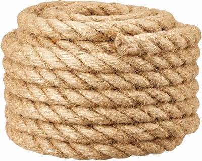 Jute Barrière Touw - Hennep Touw - Veiligheid & Decoratie - Handgemaakt & Ultra Dik - 30mm Breed 15m Lang