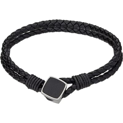 Echt leer en roestvrij stalen armband Philipp Blanc Martin