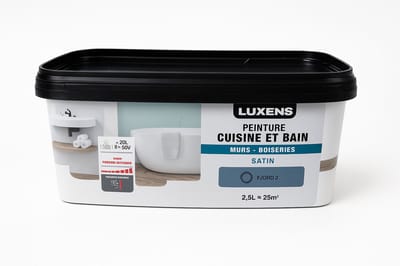 Luxens Keuken & Badkamerverf – 2,5L – blauwgrijs – Satijn – Waterbasis – ca. 25 m² – Binnen – Vochtbestendig