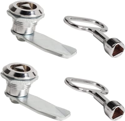 SnelShoppen - 2 Stuks Mailbox Lock, Cam Lock met Driehoek Sleutel, Meubel Slot, Lever Slot, Kast Slot voor Brievenkasten, Kastdeuren, RVS, Duurzaam en