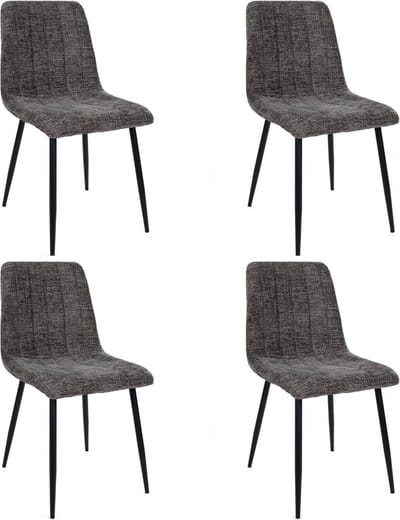 Set van 4 Kick eetkamerstoel Sem - Donkergrijs
