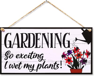 Decoratief Tuinschild "Gardening, So Exciting" - Wanddecoratie voor Binnen & Buiten